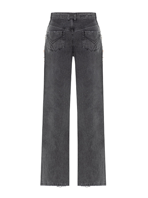 Flared light grey jeans with crystals, 2 Flared light grey jeans with crystals, 2