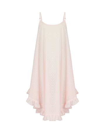 Light Pink Polka-Dot Chiffon Girl's Sundress, 1