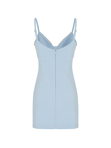 Light Blue & Silver Sequin Jersey Mini Dress, 2