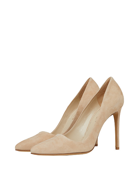 Beige Suede Pumps, 1