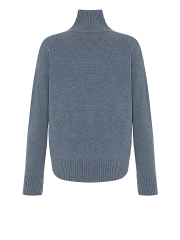 Denim Blue Royal Cashmere Turtleneck Sweater, 2