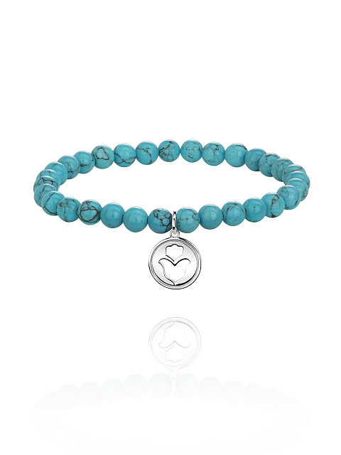 Silver & Turquoise Beaded Bracelet, 1