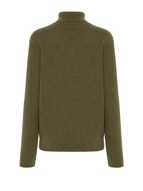 Men's Green Cashmere Turtleneck Sweater, 2