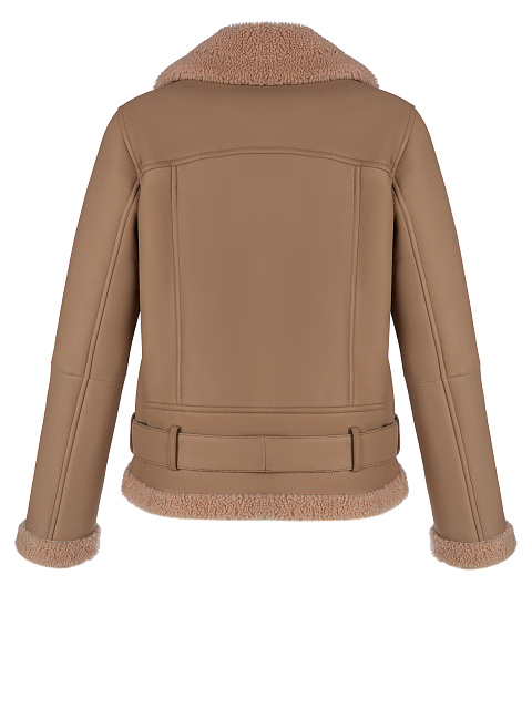 Brown Shearling Biker Jacket, 2 Brown Shearling Biker Jacket, 2
