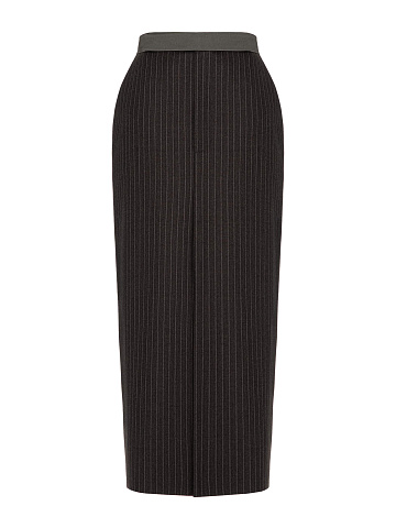 Grey striped maxi skirt, 1