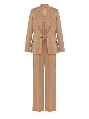Beige Wool Pant Suit, 1
