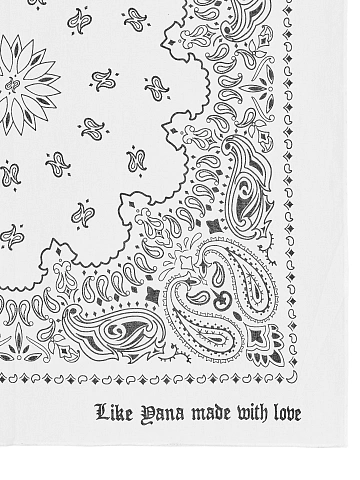 White Cotton Paisley Printed Bandana, 2