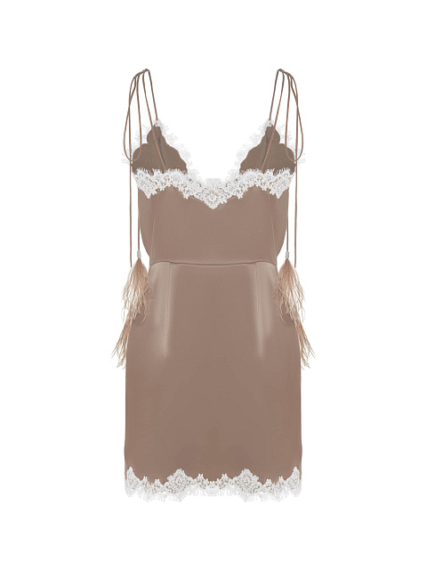 Mini silk dress with lace, 2