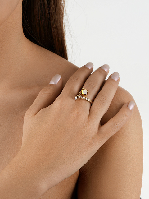 Brown Diamond, Round Diamond & Gold Ring, 6