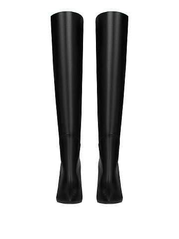 Black Leather Stiletto Boots, 2