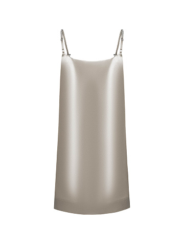 Silver satin mini dress, 2