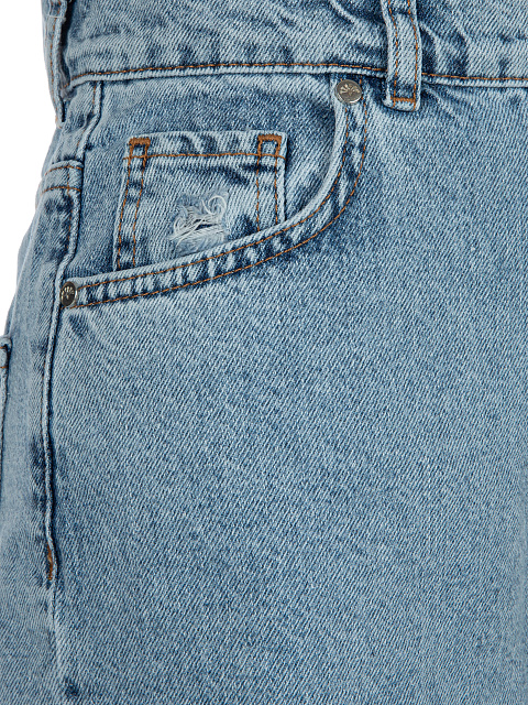 Blue Fringed Cotton Jeans, 4 Blue Fringed Cotton Jeans, 4