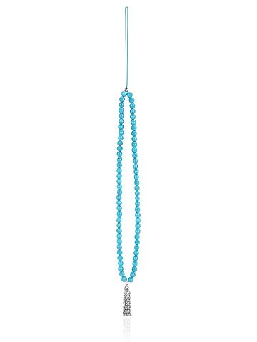 Phone charm with turquoise beads , 1