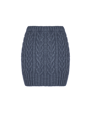 Blue Cable Knit Mini Skirt, 2