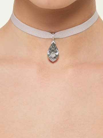 White gold pendant with pear-cut aquamarine, 2