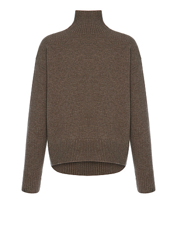 Brown Royal Cashmere Turtleneck Sweater, 1