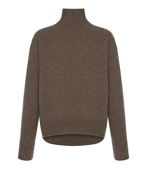 Brown Royal Cashmere Turtleneck Sweater, 1