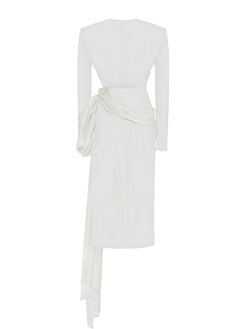 White midi dress with bow, 2