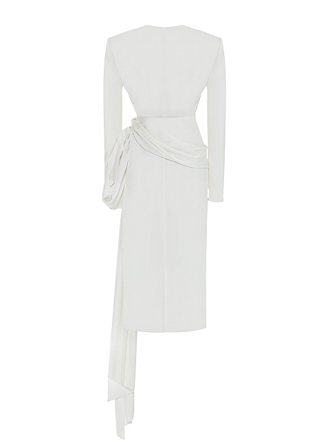 White midi dress with bow, 2