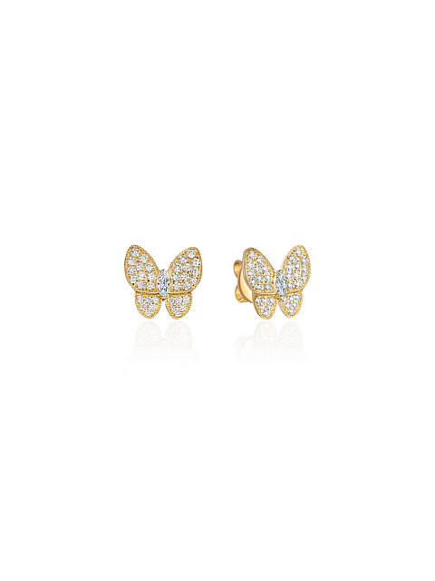 Yellow gold butterfly stud earrings, 1