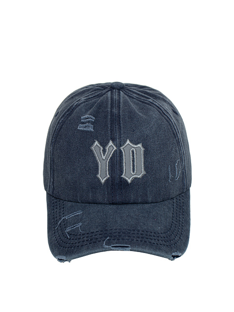 Navy Denim & Leather "YD" Cap, 2 Navy Denim & Leather "YD" Cap, 2