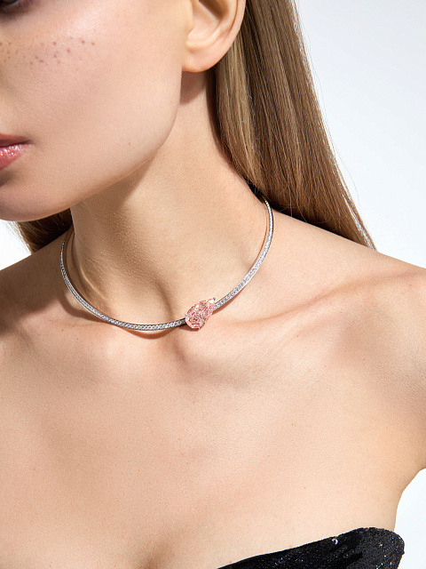 Necklace with an LG pear-cut pink diamond, 4