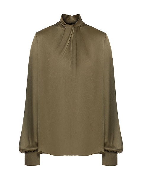 Olive Green Silk Blouse, 1 Olive Green Silk Blouse, 1