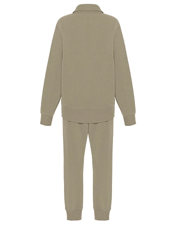Men's Olive Green Jersey Suit, 2