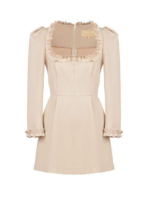 Beige Ruffled Mini Dress, 1 Beige Ruffled Mini Dress, 1