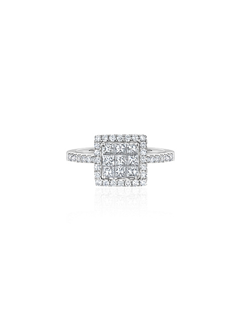 Ring with princess-cut diamonds, 5
