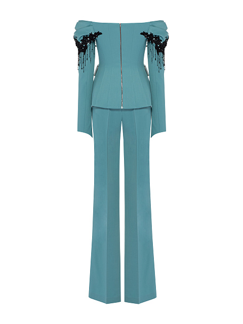 Light Blue Embroidered Pant Suit, 5 Light Blue Embroidered Pant Suit, 5
