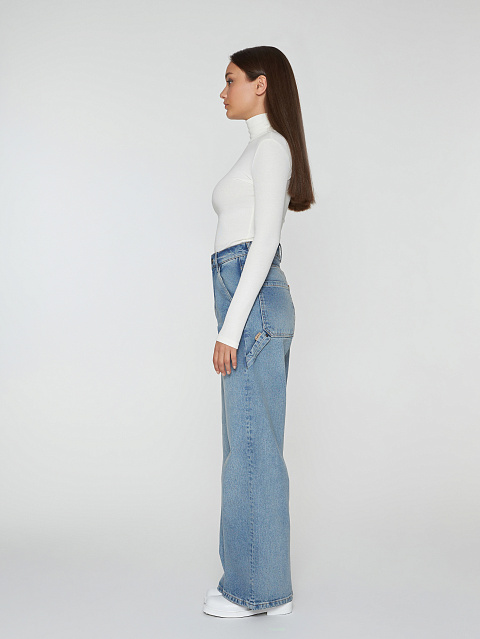 White Ribbed Cotton L/S Turtleneck Bodysuit, 6 White Ribbed Cotton L/S Turtleneck Bodysuit, 6