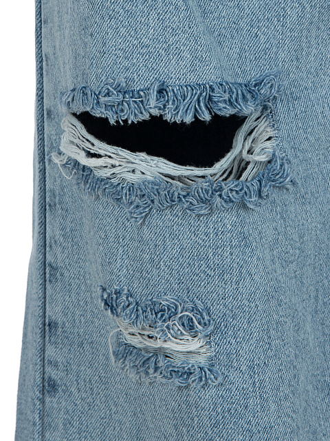 Blue Fringed Cotton Jeans, 5 Blue Fringed Cotton Jeans, 5