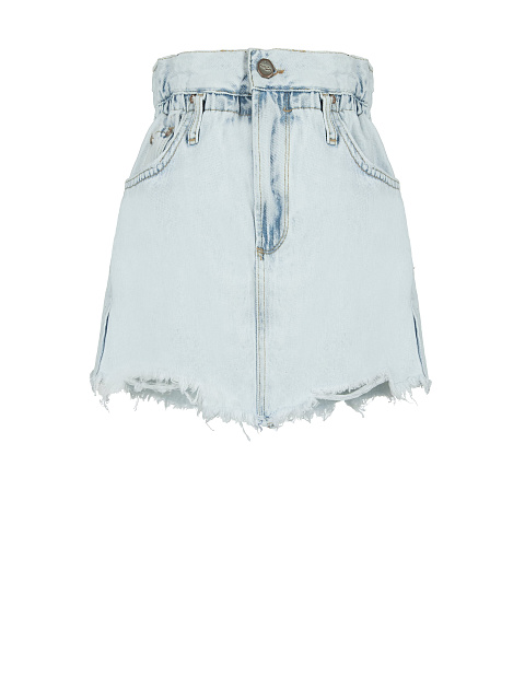 Light Blue Denim Mini Skirt, 1
