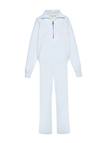 White YANA Embroidery Cotton Tracksuit, 1