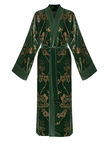 Green Embroidered Velvet Robe, 1