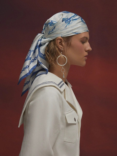 Round Diamond & White Pearl & White Pearl & White Gold Earrings, 5