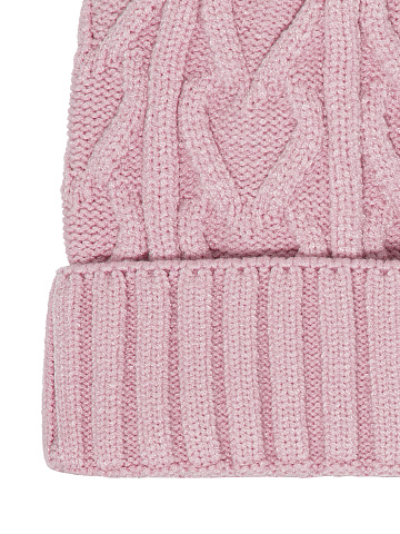 Pink cable-knit beanie, 2