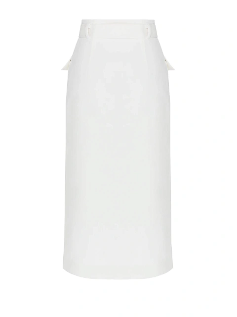White Midi Skirt With Pockets, 2 White Midi Skirt With Pockets, 2