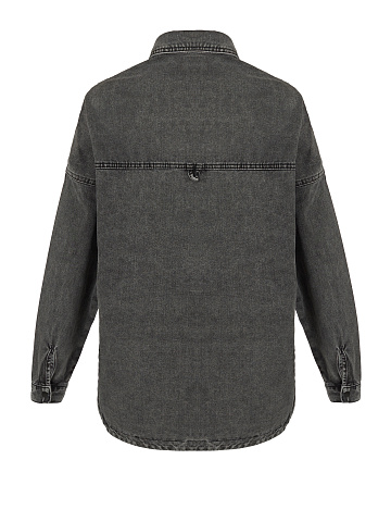 Dark Grey Denim Shirt, 2
