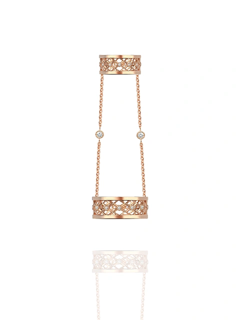 Rose Gold & Topaz Double Ring, 1