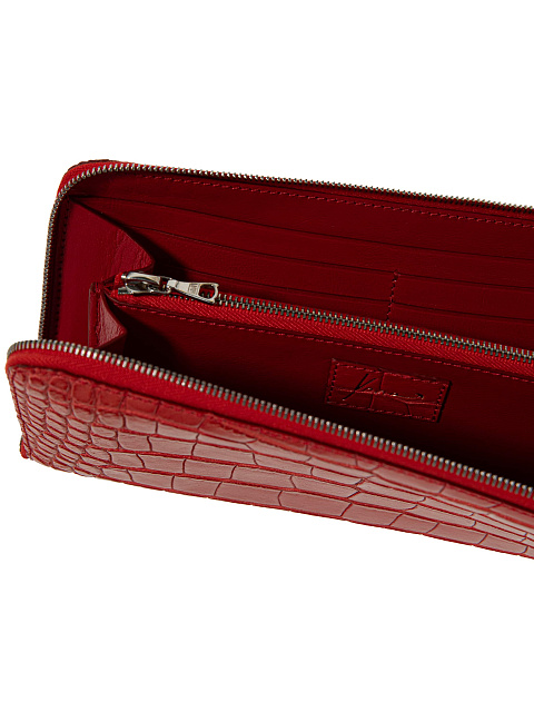 Red crocodile leather wallet, 4