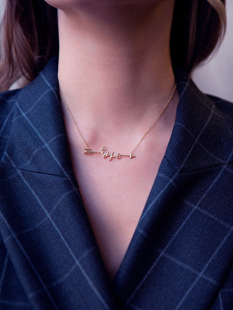 "hope" pendant necklace in rose gold and diamonds, 2