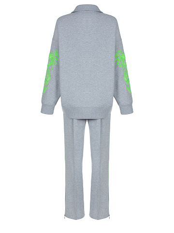 Embroidered Grey Jersey Suit, 2