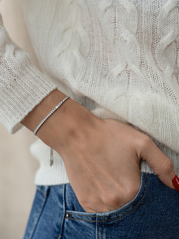 Round Diamond & White Gold Bracelet, 2