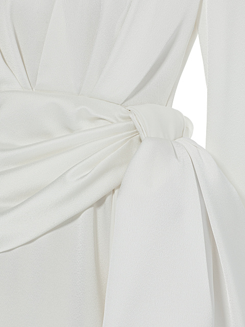 White midi dress with bow, 3