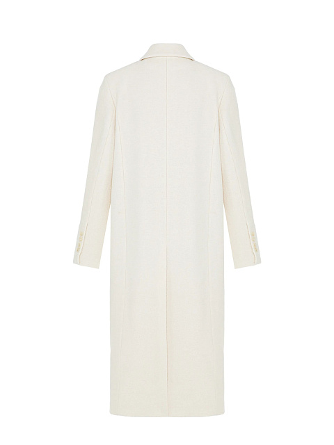 Milk-colored double-breasted coat with shaped lapels, 5 Milk-colored double-breasted coat with shaped lapels, 5