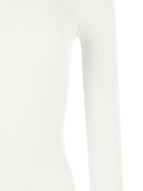 White Ribbed Jersey L/S Round Neck Bodysuit, 3 White Ribbed Jersey L/S Round Neck Bodysuit, 3