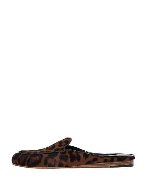 Leopard Print Leather Mules, 5