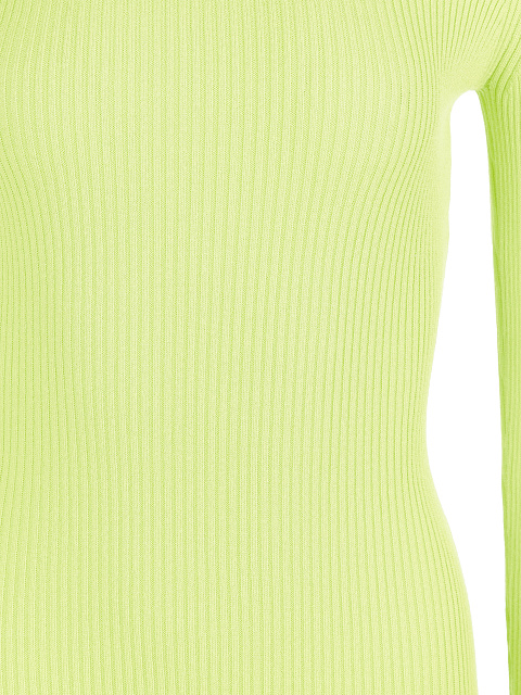 Neon Green Rib Knit Turtleneck Maxi Dress, 3 Neon Green Rib Knit Turtleneck Maxi Dress, 3